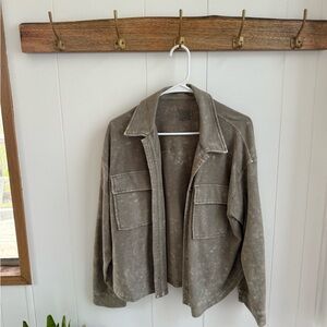 Vintage Style Gray Green Jacket